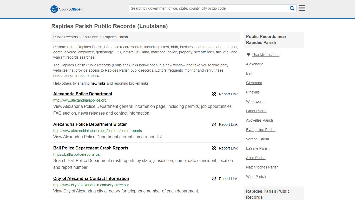 Public Records - Rapides Parish, LA (Business, Criminal ...